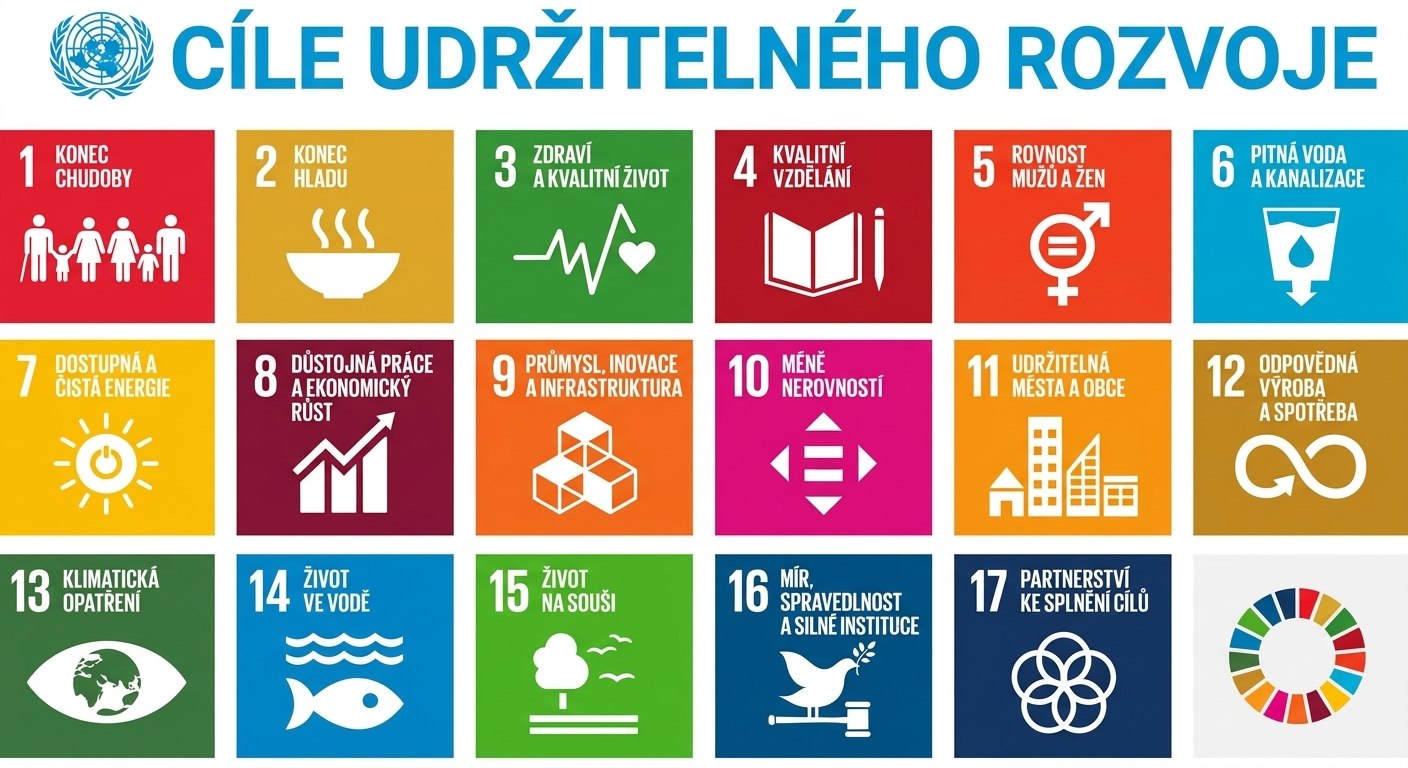 Přehled 17 cílů udržitelného rozvoje zveřejněných OSN