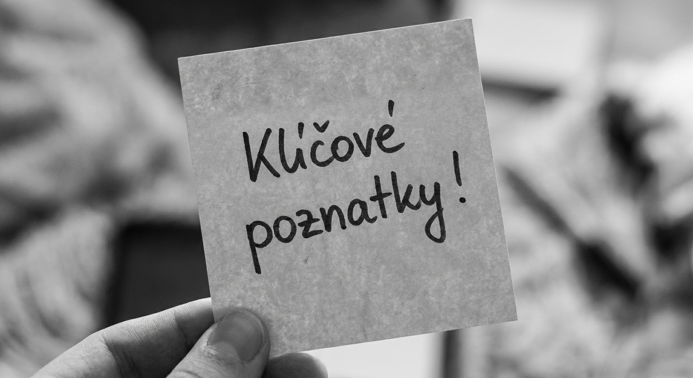 Post-it se slovem shrnutí