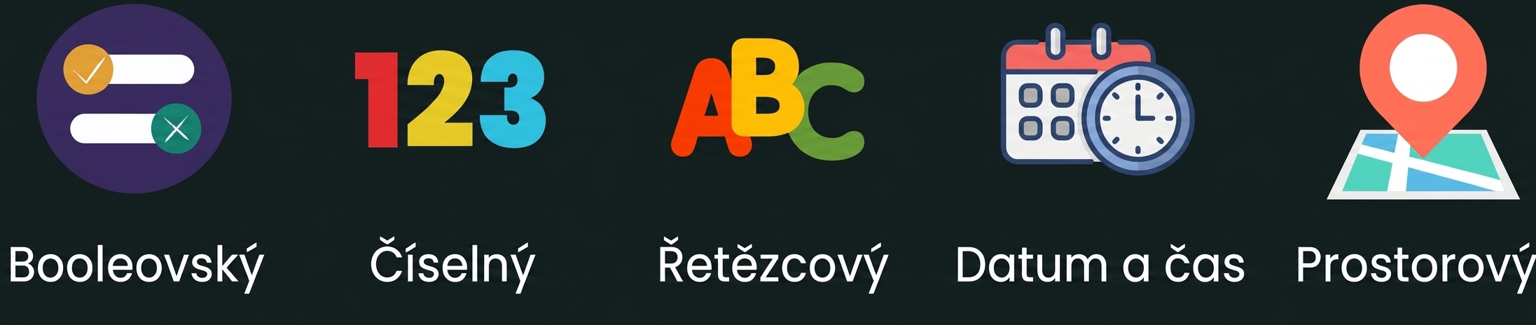 Obrázky datových typů se zobrazeným textem Boolean