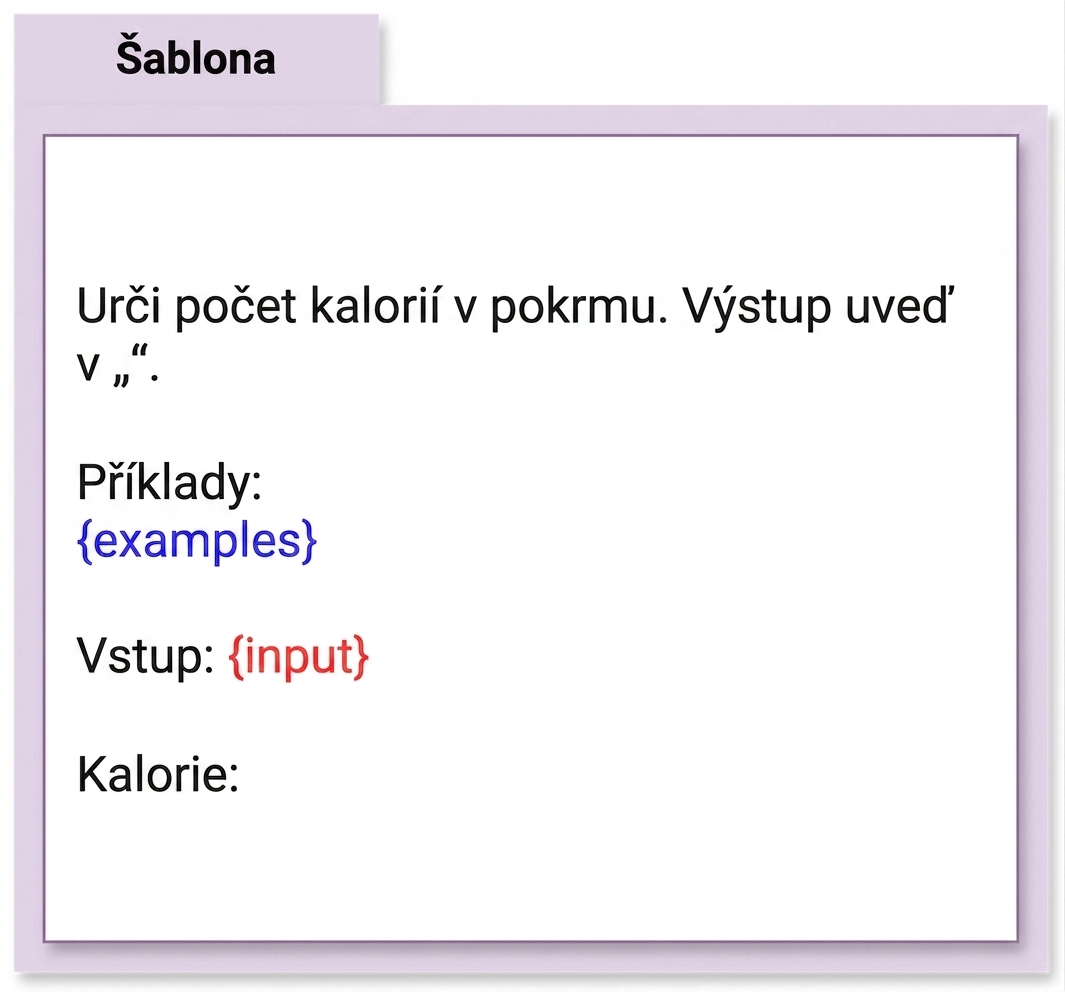 Šablona promptu pro klasifikaci kalorií jídel