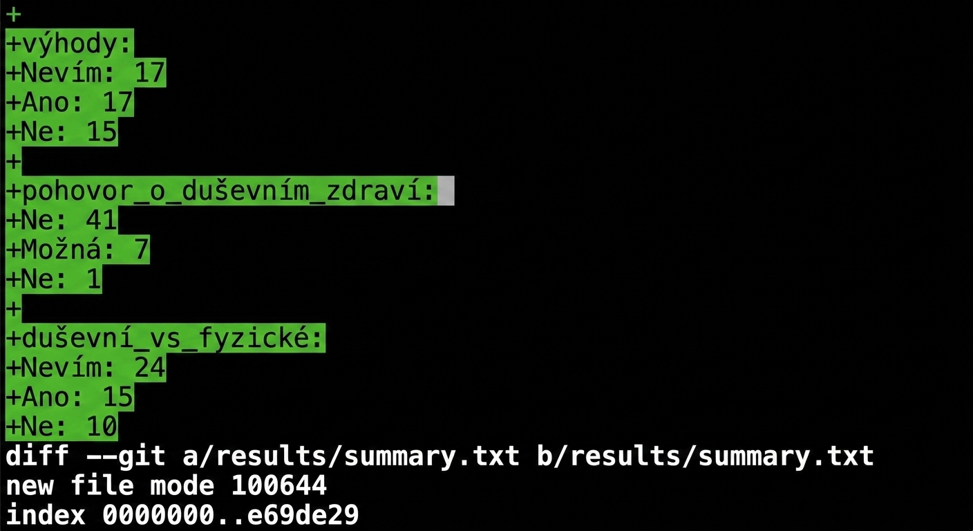 Výstup git diff main summary-statistics, druhá část