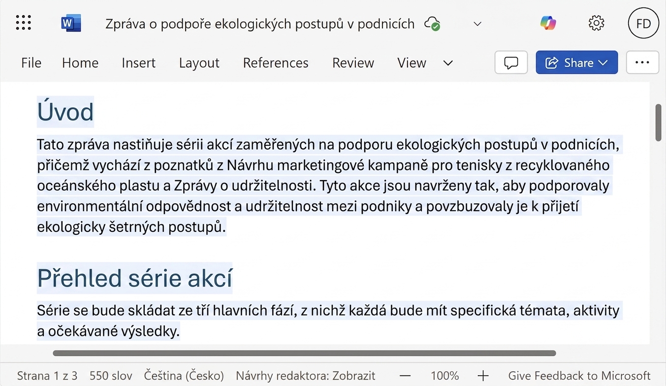 Zpráva sestavená Copilotem ze dvou existujících dokumentů.