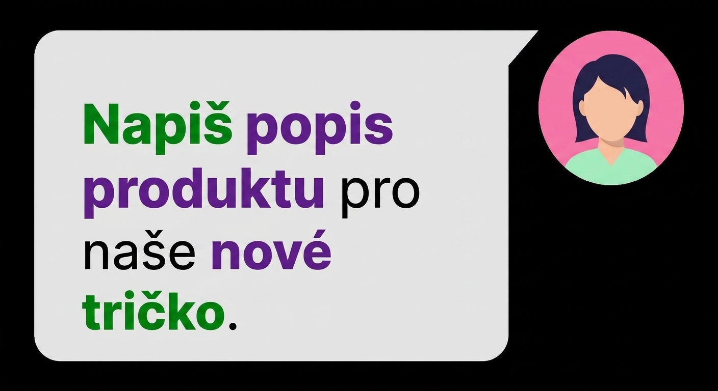 Napište popis produktu pro naši novou košili se zvýrazněnými slovy popis produktu, nová, napište a košile