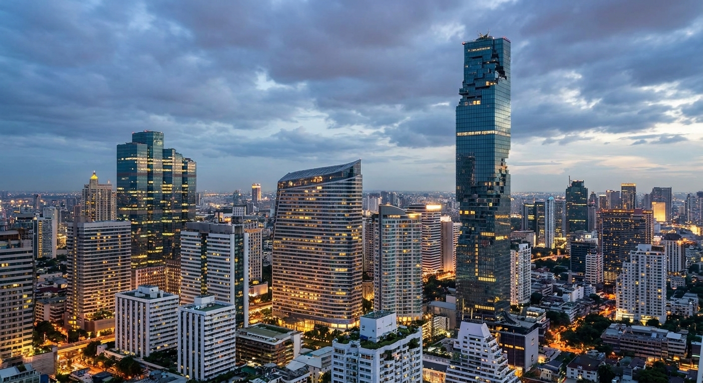 Panorama Bangkoku za soumraku.