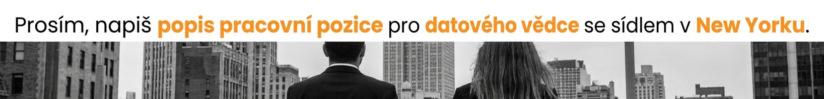 Jsou zvýrazněny výrazy job description, data scientist a New York – ChatGPT identifikuje téma promptu.