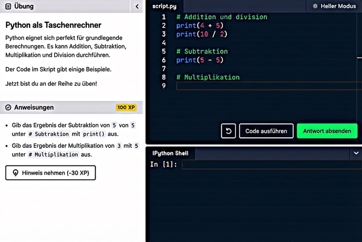 DataCamp-Schnittstelle