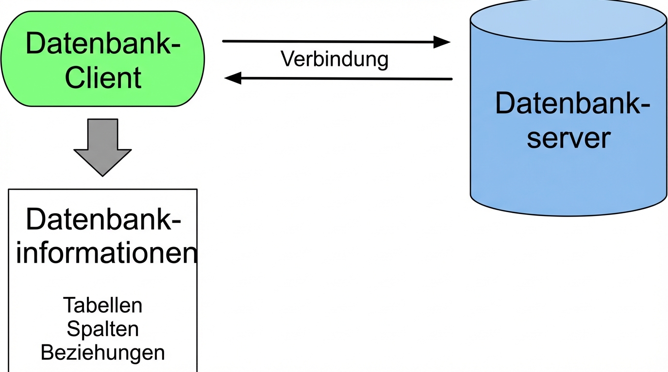 Datenbank-Client verbindet sich mit dem Datenbankserver