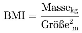 BMI = mass(kg) / height(m)^2