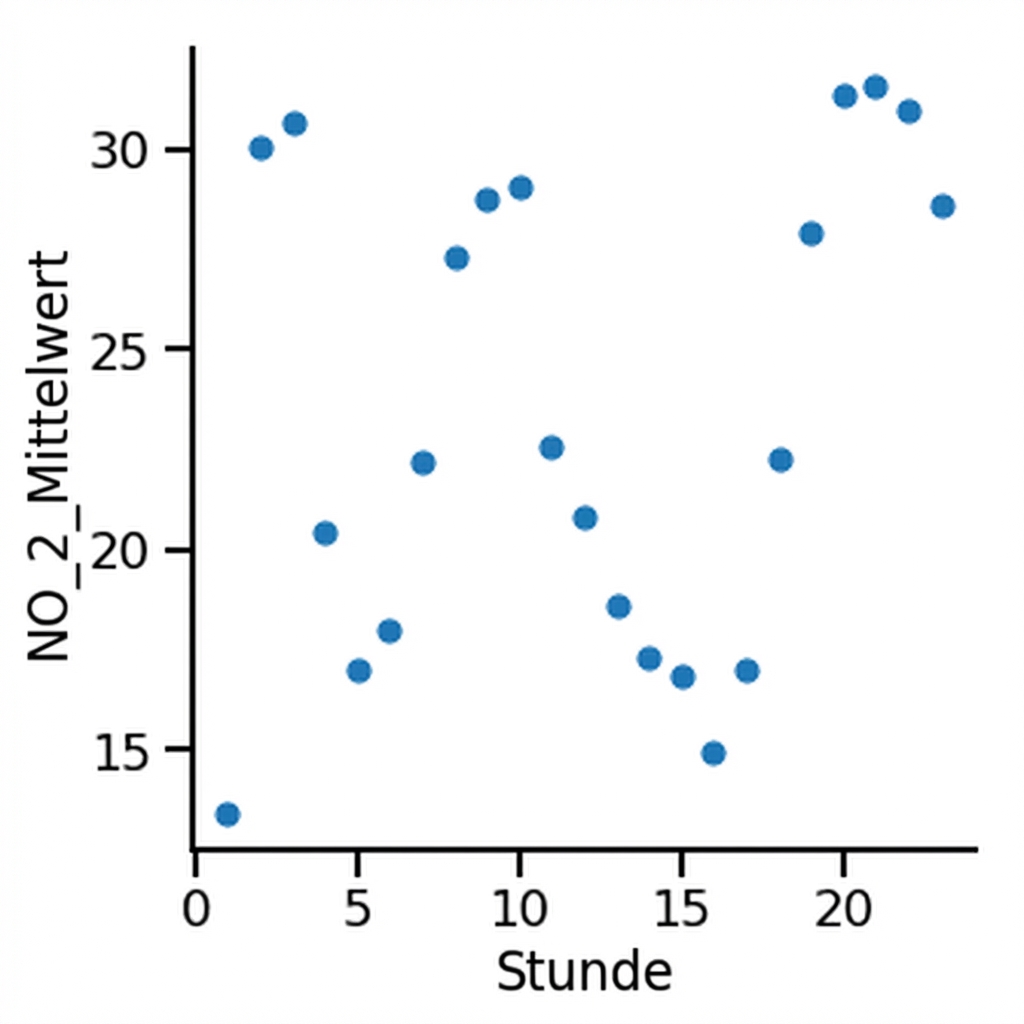 Streudiagramm des durchschnittlichen Stickstoffdioxids über die Zeit