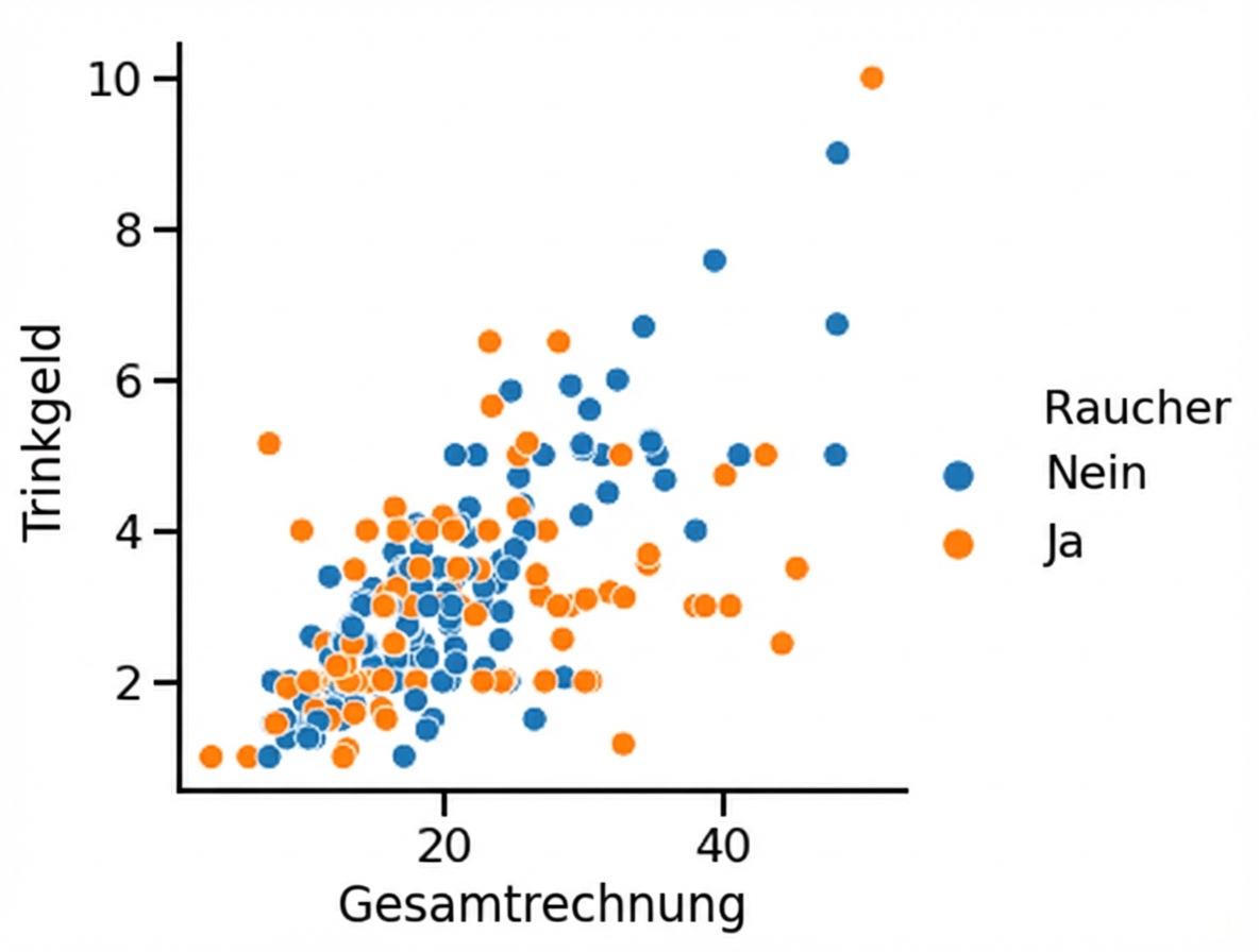 Streudiagramm mit farbigen Punkten