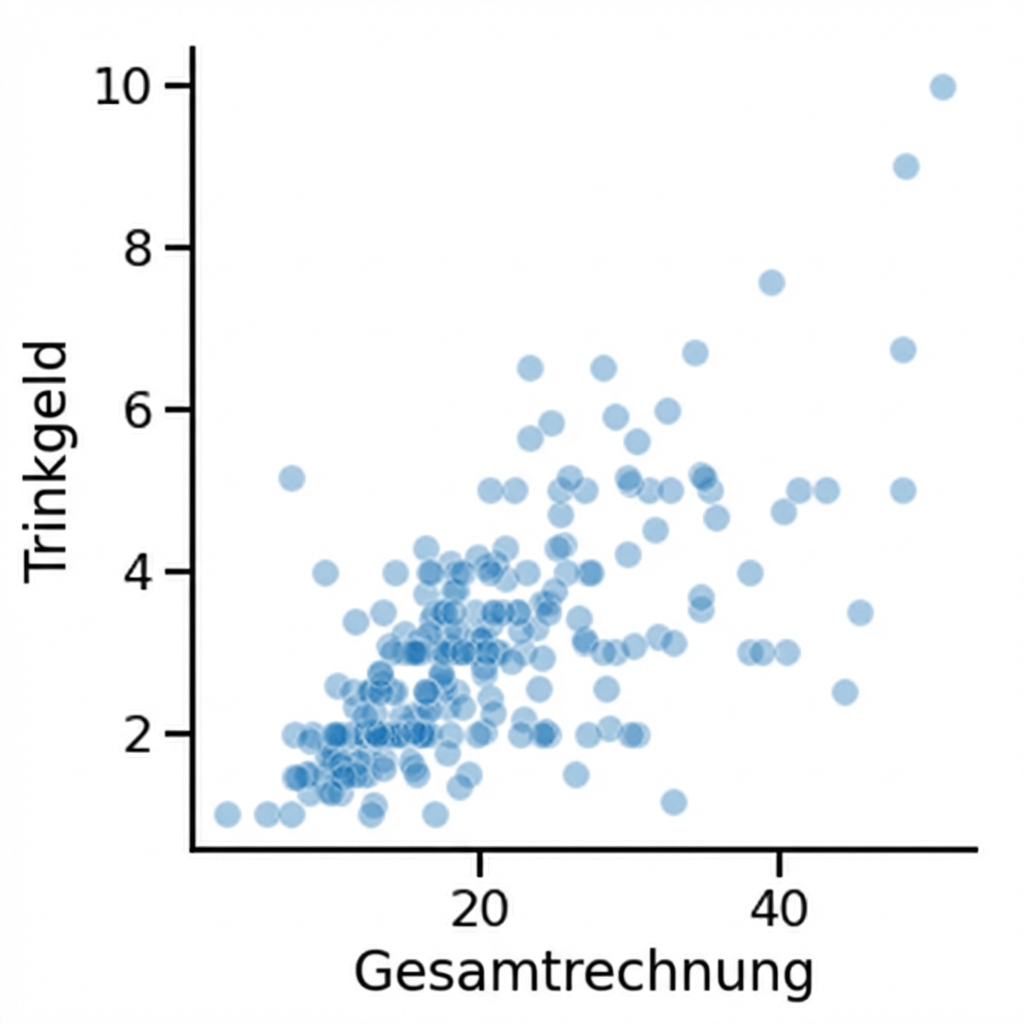 Streudiagramm mit teilweise transparenten Punkten