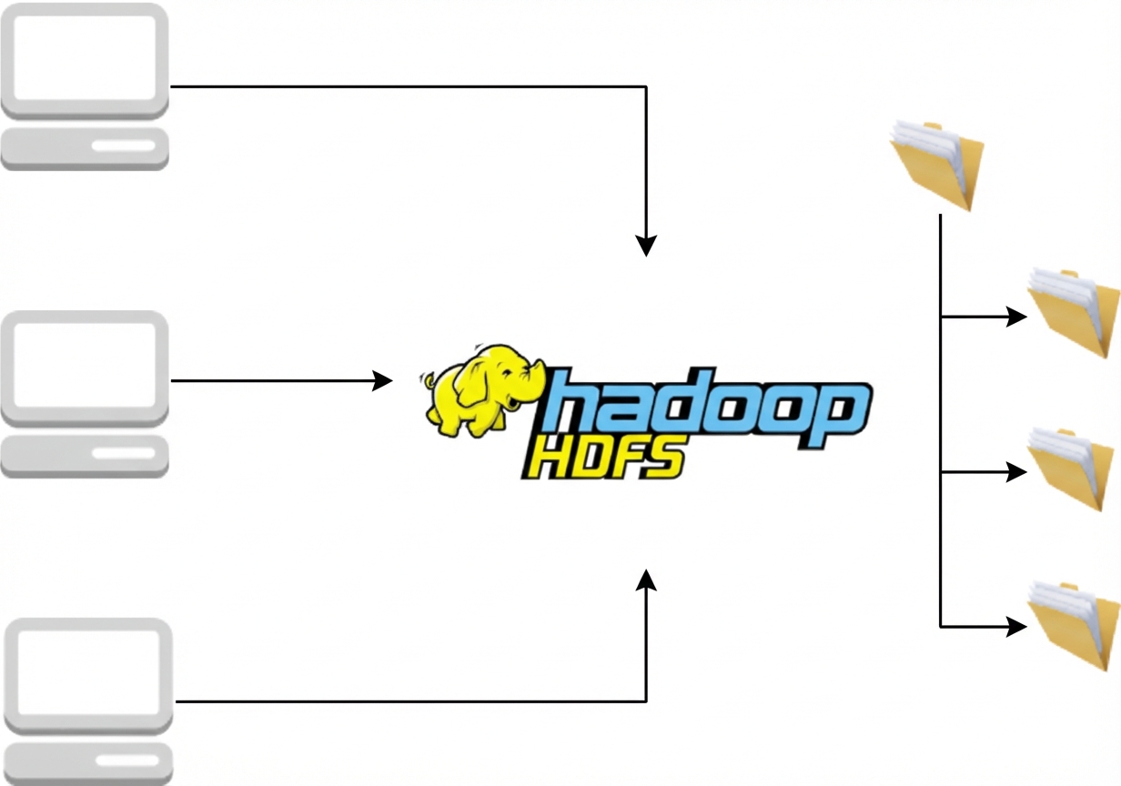 Diagramm von HDFS als verteiltes Dateisystem
