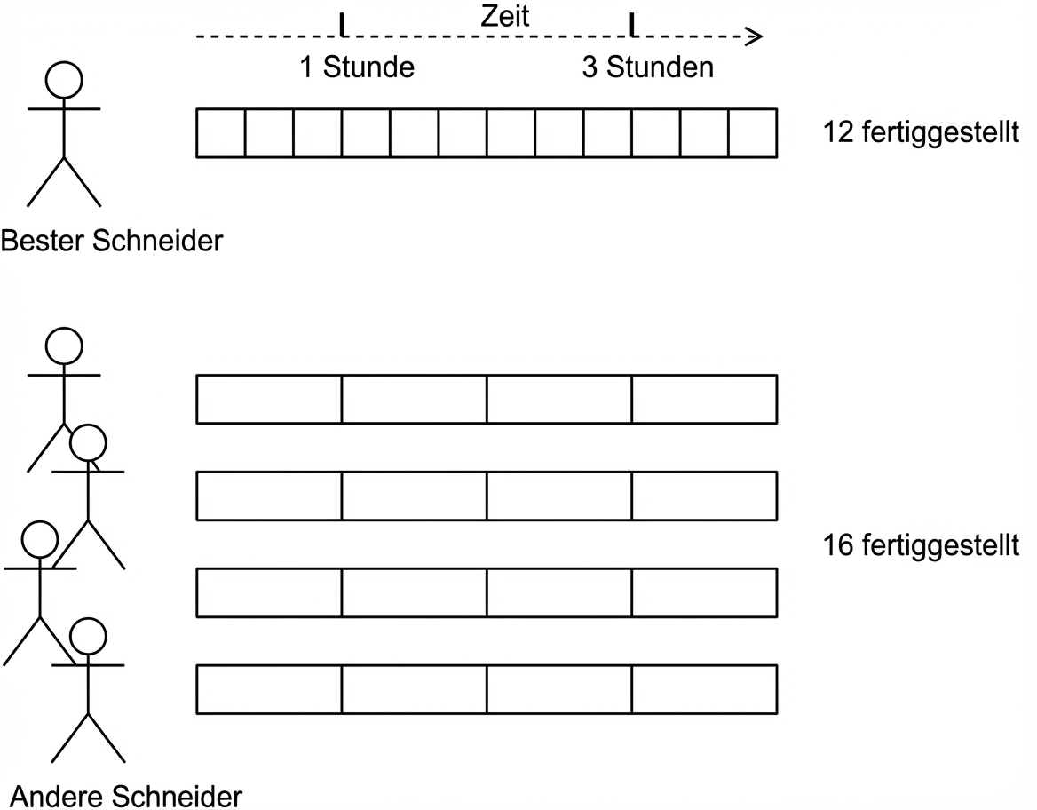 Abbildung, das die Schneiderei zeigt
