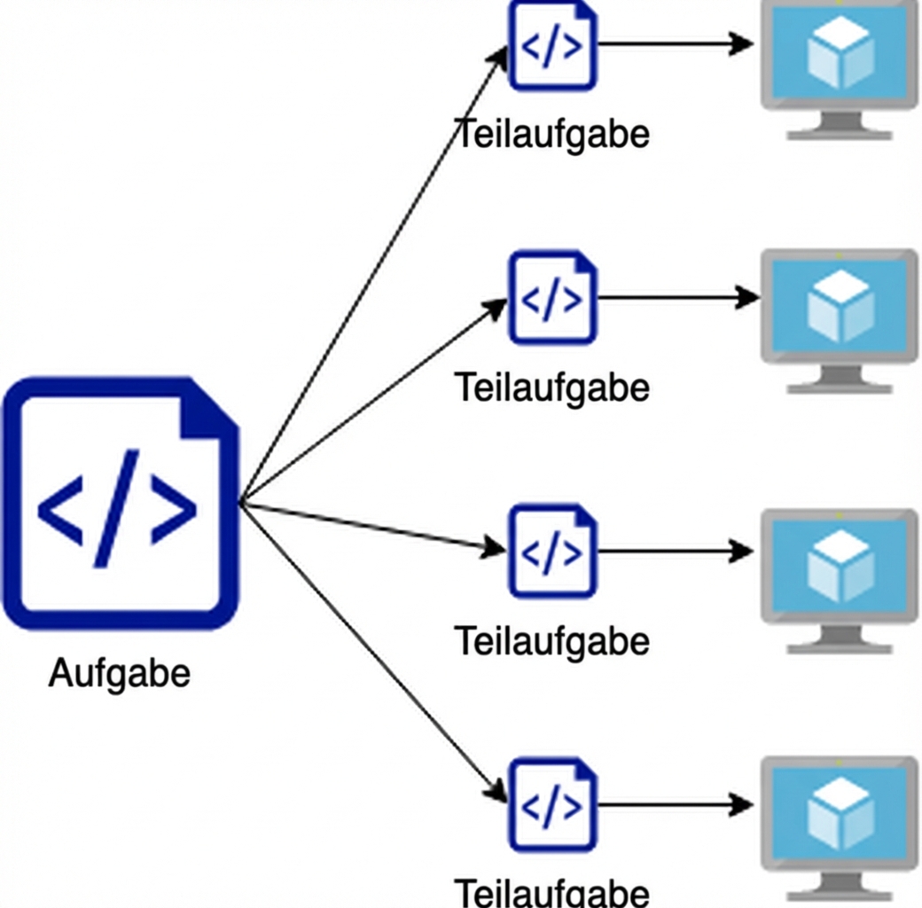 Diagramm zur Aufteilung einer Aufgabe in Teilaufgaben