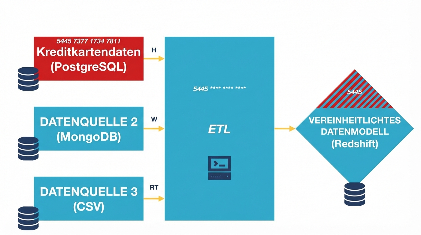 ETL diagram with anonymization of credit card data