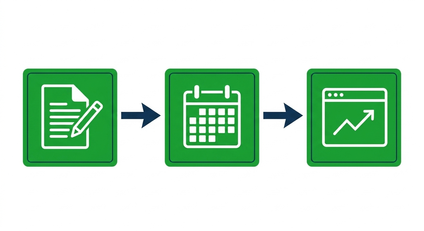 Illustration zum Erstellen, Planen und Überwachen von Workflows