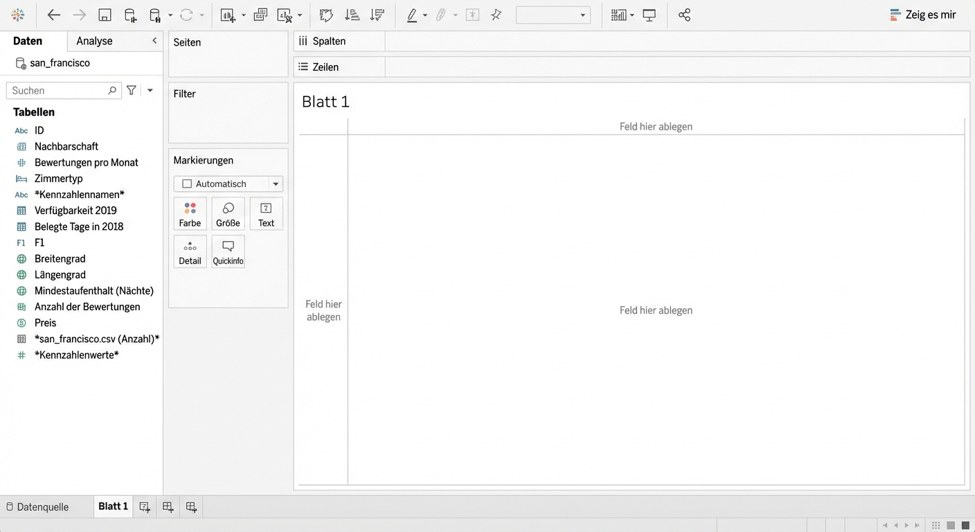 Kategoriale Felder sind blau