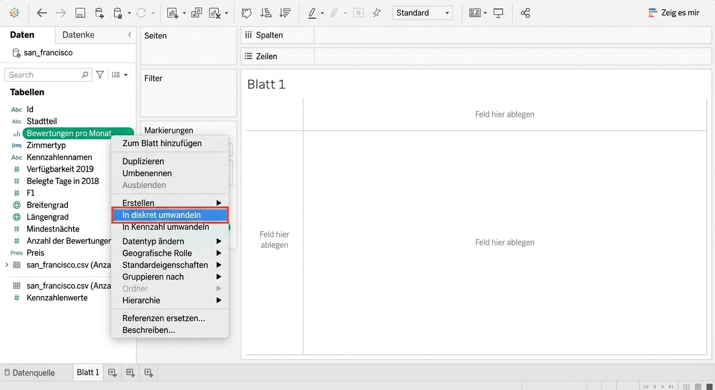 Umwandlung von kontinuierlich in diskret