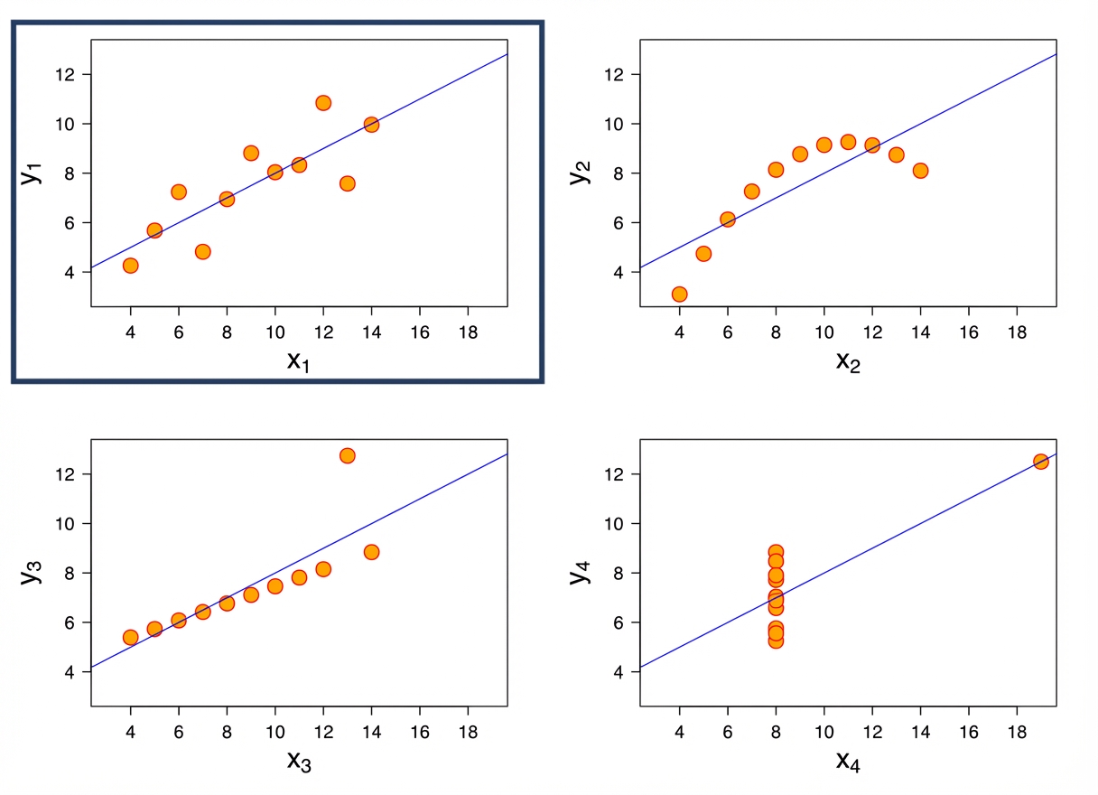 Lineare Grafik von Anscombe