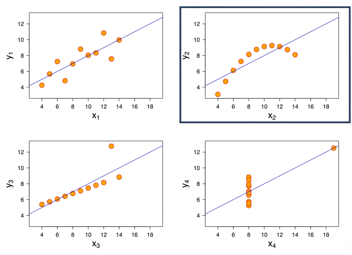 Anscombes nichtlinearer Graph