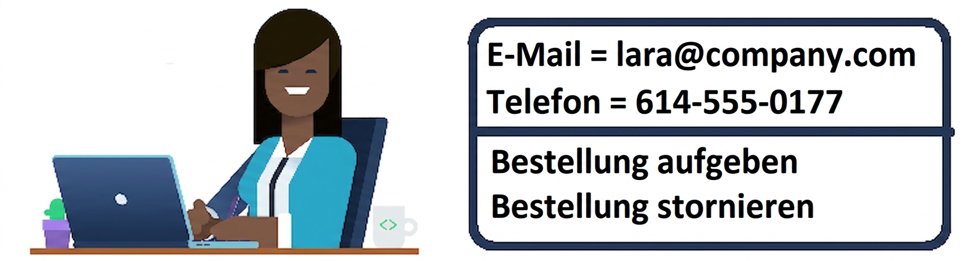 Silhouette einer Person mit Laptop als Kundin/Kunde