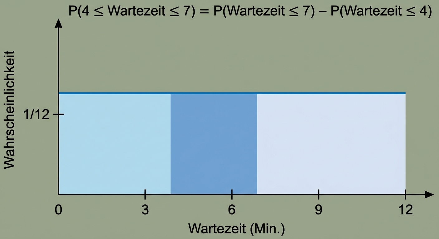 Bereich von 0-4 hell hervorgehoben, Bereich von 4-7 dunkler hervorgehoben
