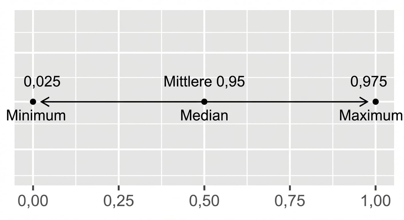 Eine 95-Prozent-Konfidenzintervall-Linie.