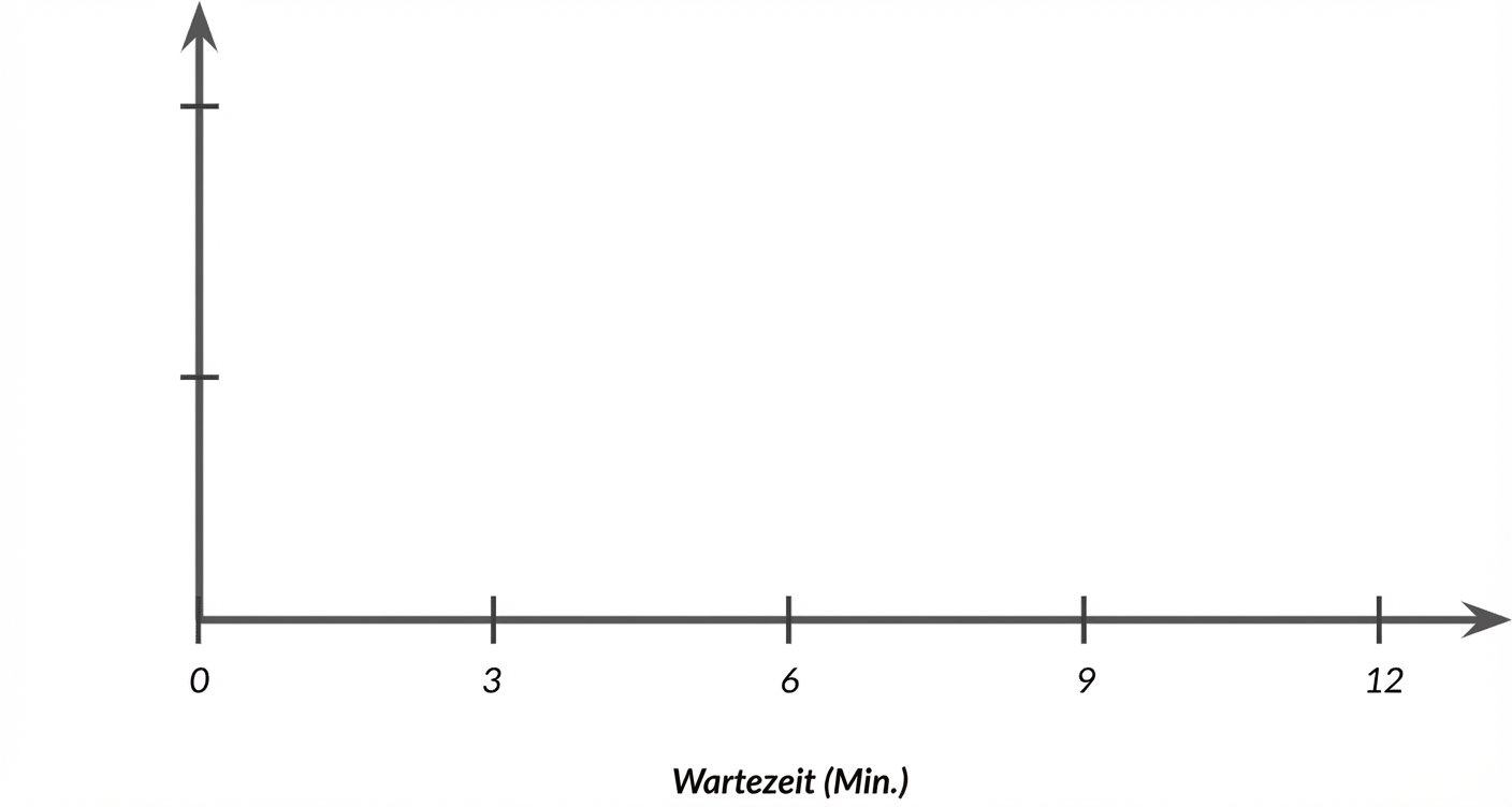 Koordinatensystem mit Wartezeit auf der x-Achse