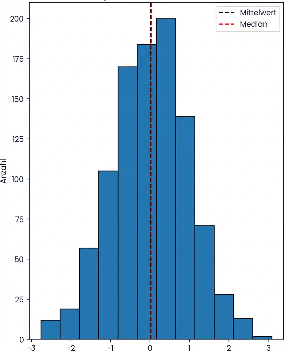 symmetrisches Datenhistogramm