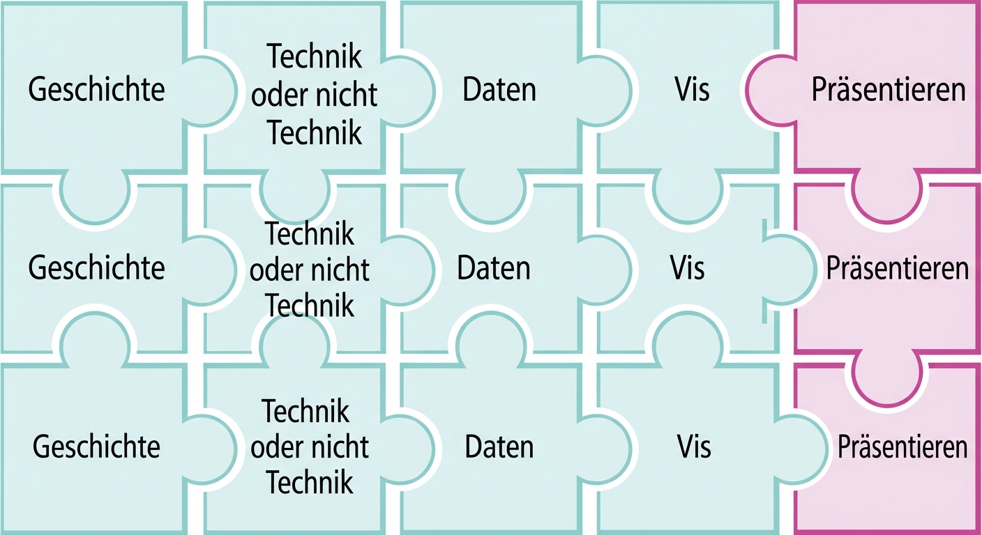 Puzzleteil mit dem Wort „present“
