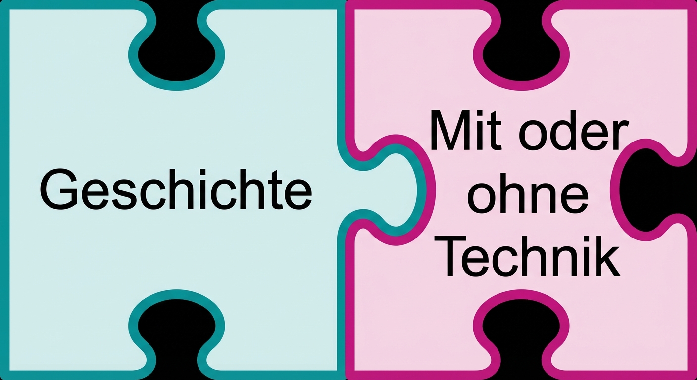 Puzzleteil mit Technik oder ohne Technik