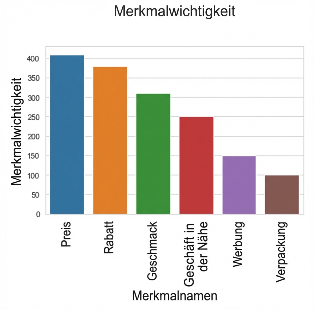 Balkendiagramme, die die positive Bedeutung von Merkmalen aus einem Modell zeigen