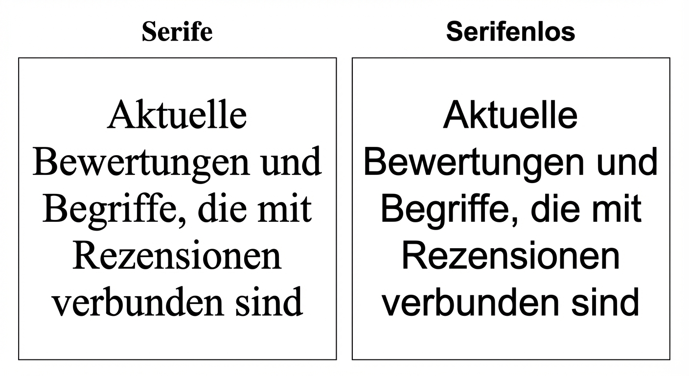 Folien mit Schrift mit und ohne Serifen
