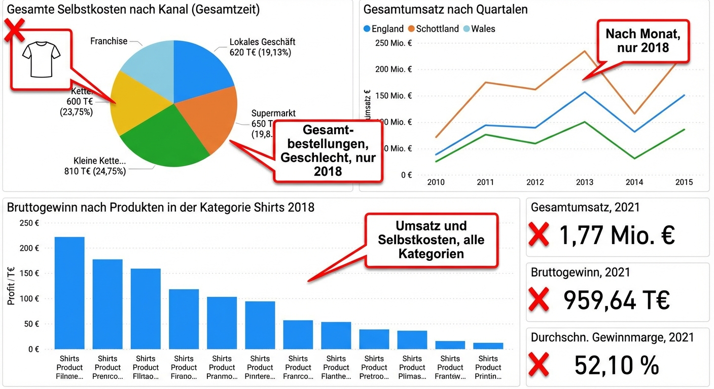 Schritte zum Entrümpeln eines Dashboards