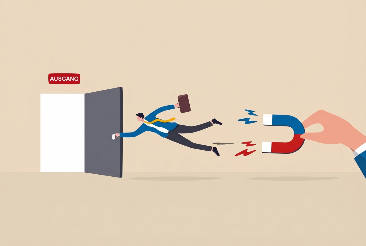 Kunde versucht wegzugehen