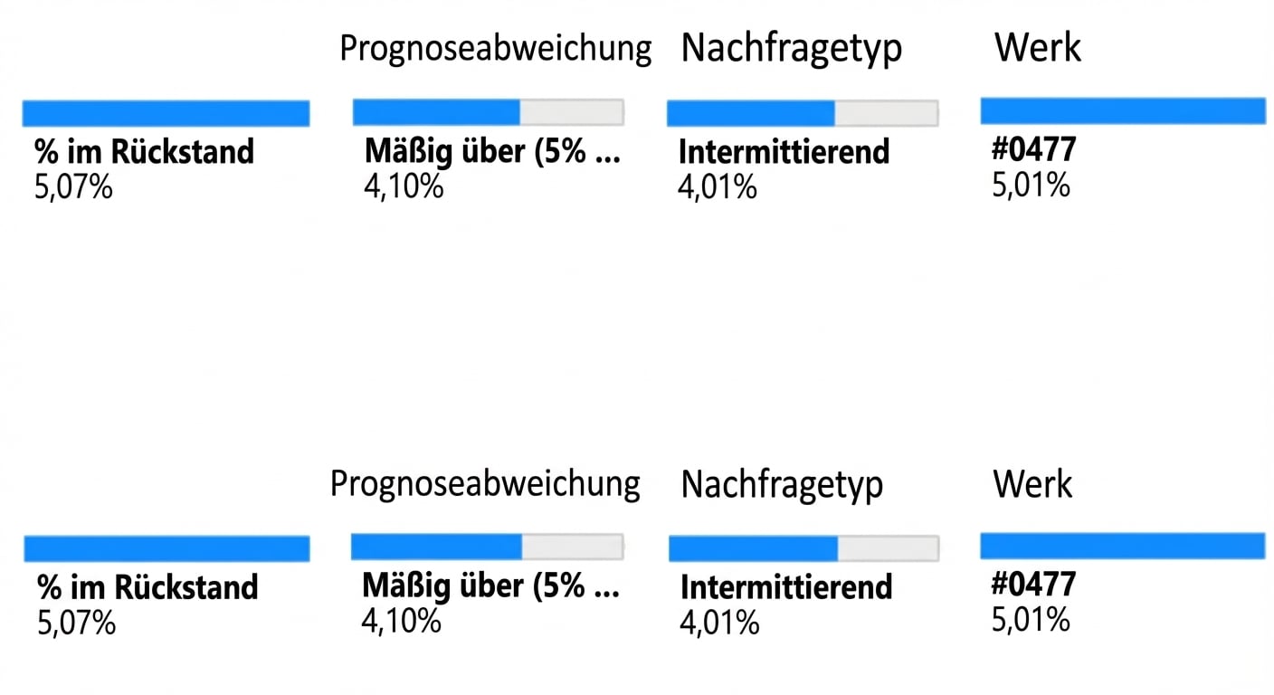 Ein Kindknoten der letzten Ebene: Variable Plant und zugehöriger Anteil der Rückstandsbestellungen.