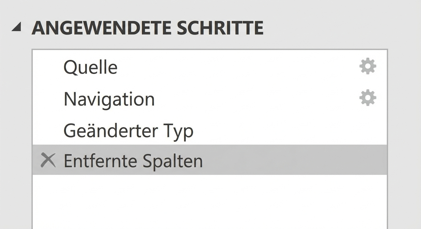 Ein Screenshot des Symbols „Schließen und anwenden“ in Power Query, mit dem der Power Query-Editor geschlossen und die Transformationsschritte auf die Daten angewendet werden, damit wir sie in PowerBI analysieren können.