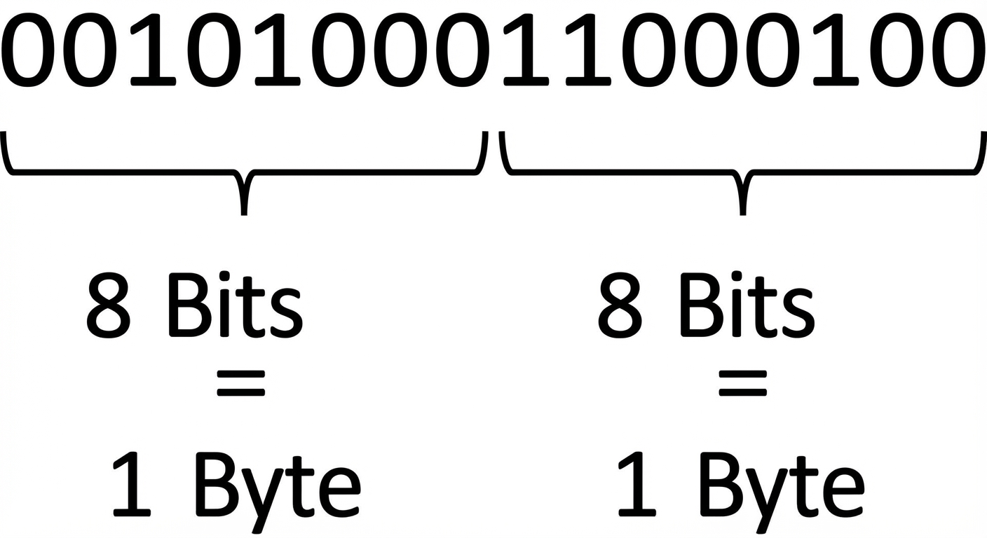 Ein Bild der Zahl 10436 in Binärschrift