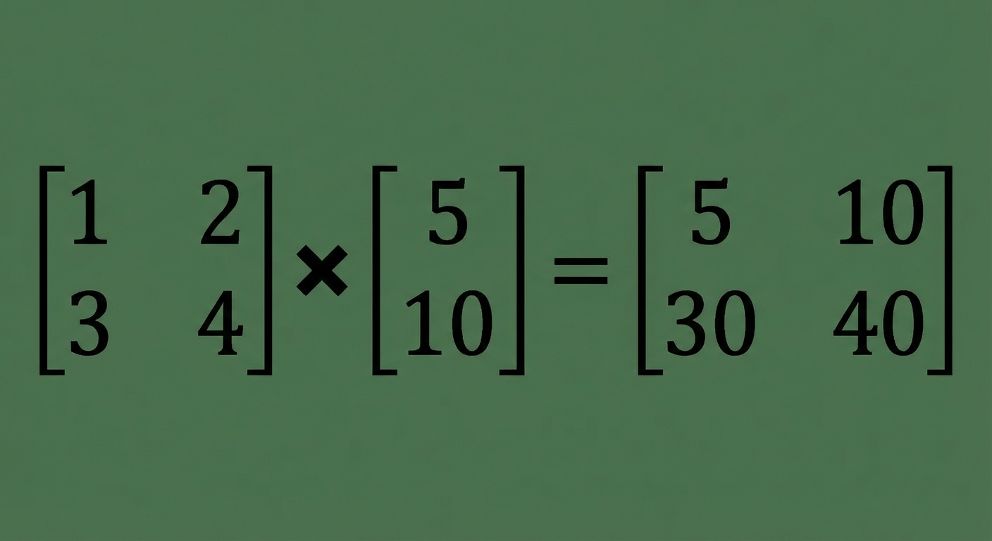 Ein Array mit der Struktur (2, 2) wird mit einem Array mit der Struktur (2, 1) multipliziert