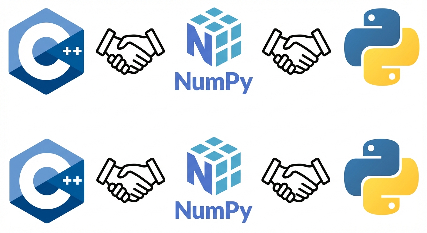 NumPy-, Python- und C-Logos