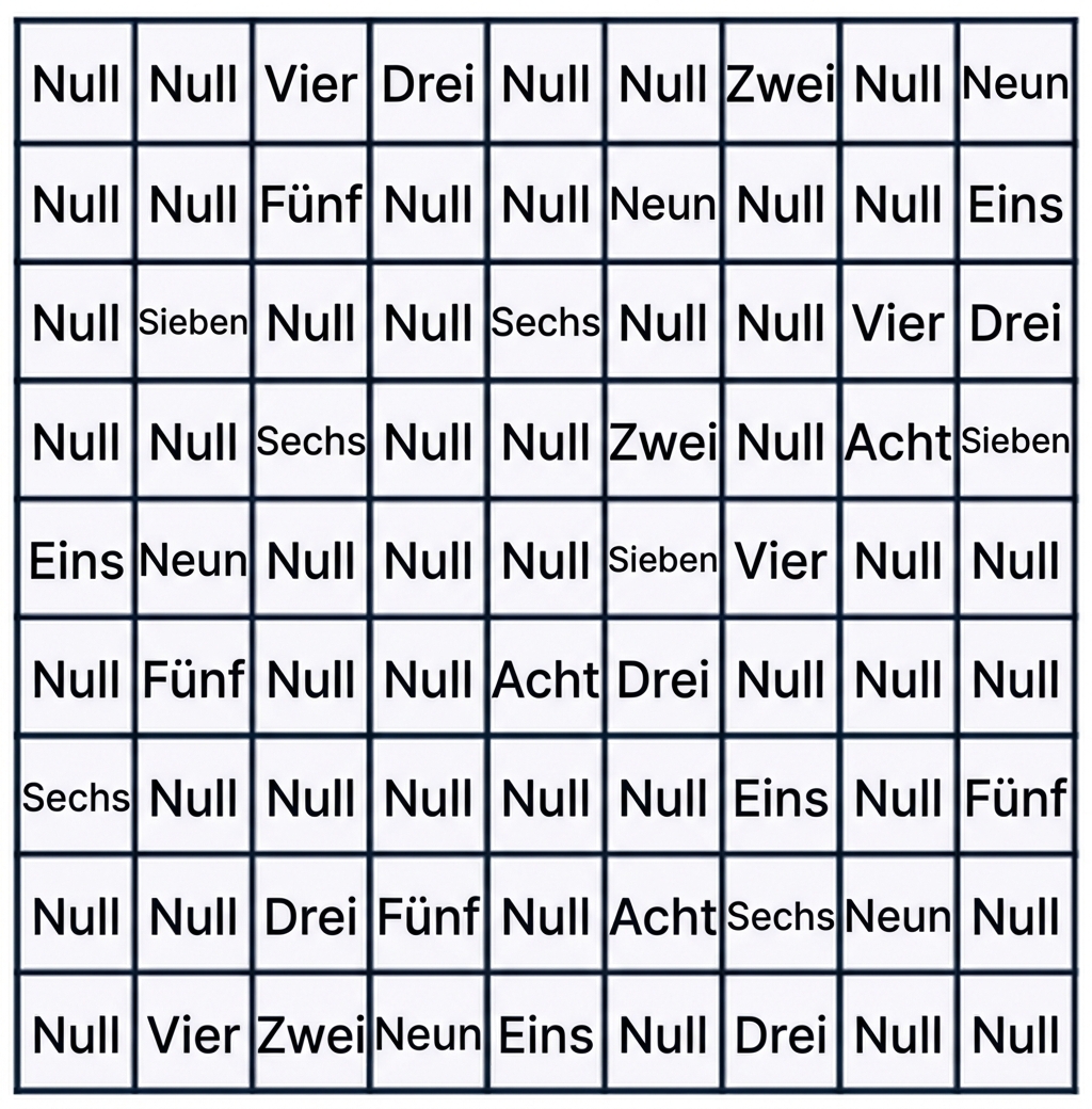 Ein unsortiertes Sudoku-Spiel