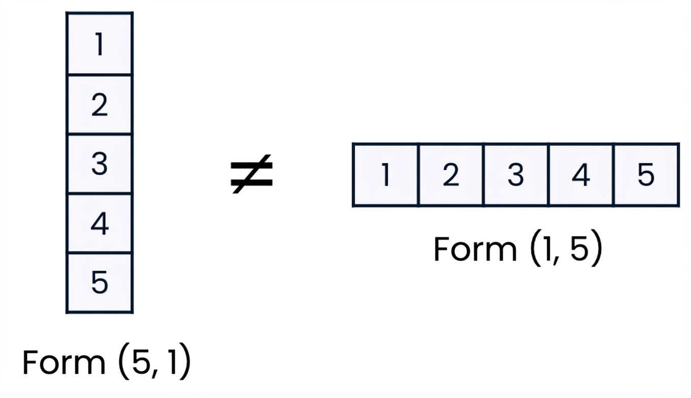 Grafik, die zeigt, dass 2D-Arrays in NumPy vertikal oder horizontal sein können