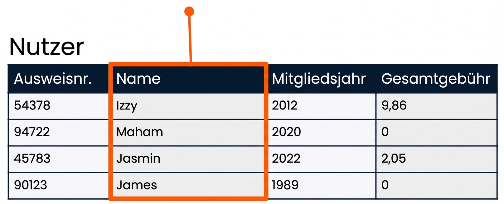 SELECT das Namensfeld
