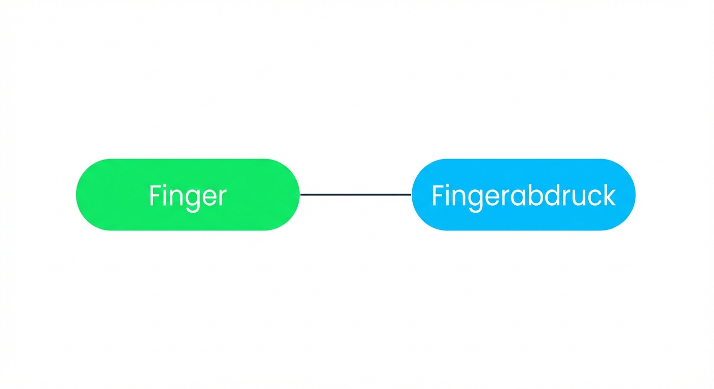 Ein Diagramm, das zeigt, dass ein Fingerabdruck nur einem Reisenden zugeordnet werden kann.