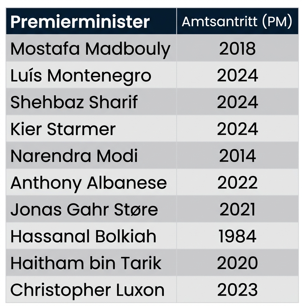 Die Tabelle „prime_minister_terms“ hat zwei Spalten: den Namen des Premierministers und das Jahr, in dem er sein Amt angetreten hat.