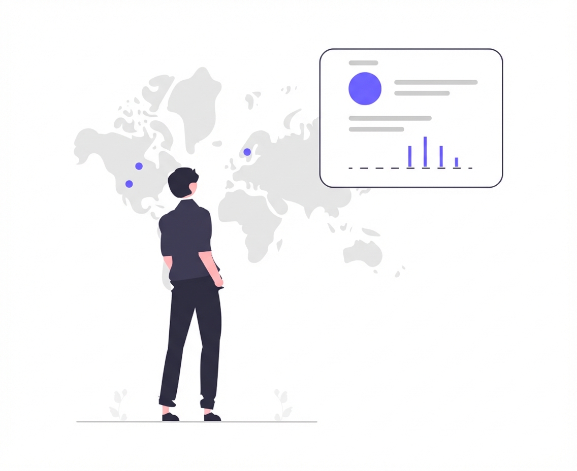 Abbildung einer Person, die Daten ansieht