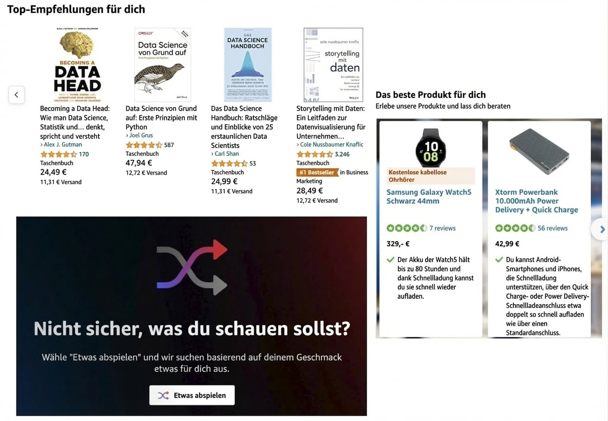 Beispiele für Empfehlungsmaschinen