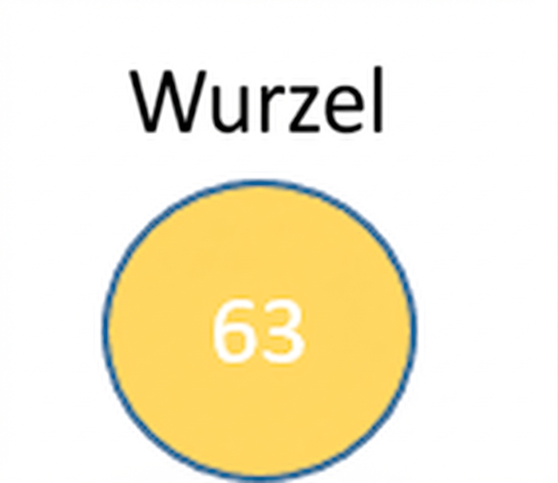 Grafische Darstellung des neuen Knotens, der zum Wurzelknoten geworden ist.