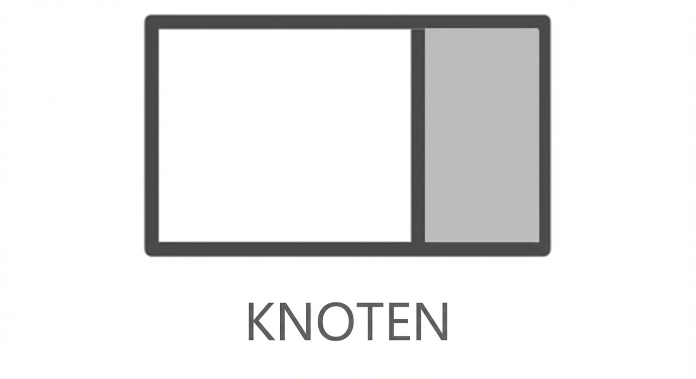 Die Darstellung eines Knotens in einer verketteten Liste.