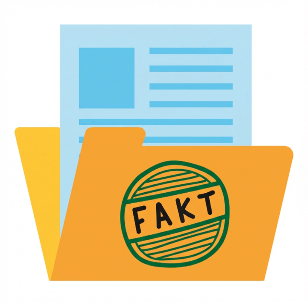 Abbildung einer Datendatei mit „Fakt“-Stempel